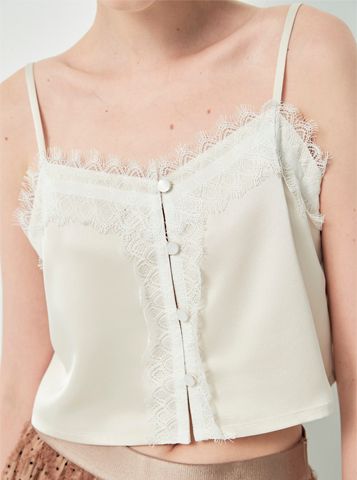 Áo 2 Dây Lụa Phối Ren Quyến Rũ